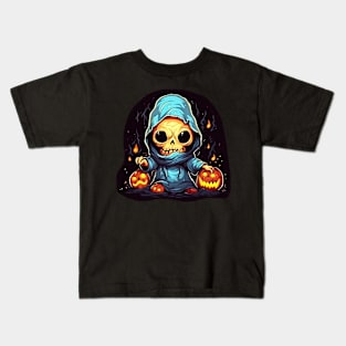 Eerie Halloween Ghoul Art - Spooky Season Delight Kids T-Shirt